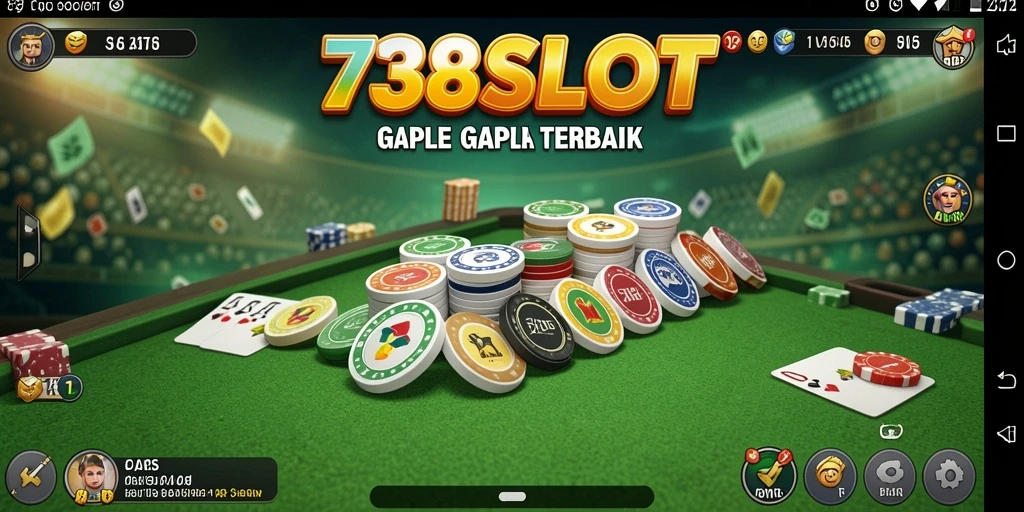 Tampilan menarik dan seru dari gameplay Gaple di 738SLOT.