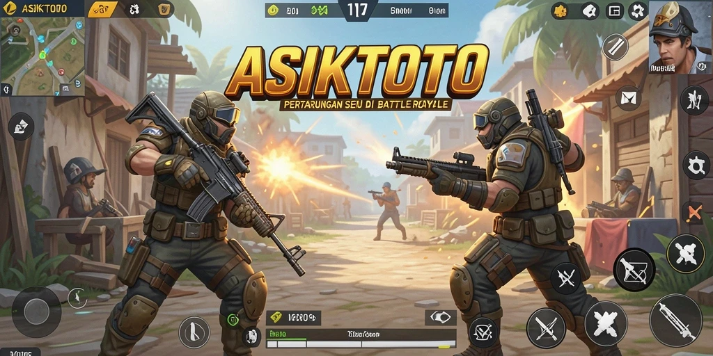 Screenshot ASIKTOTO menampilkan aksi seru dalam arena Battle Royale.