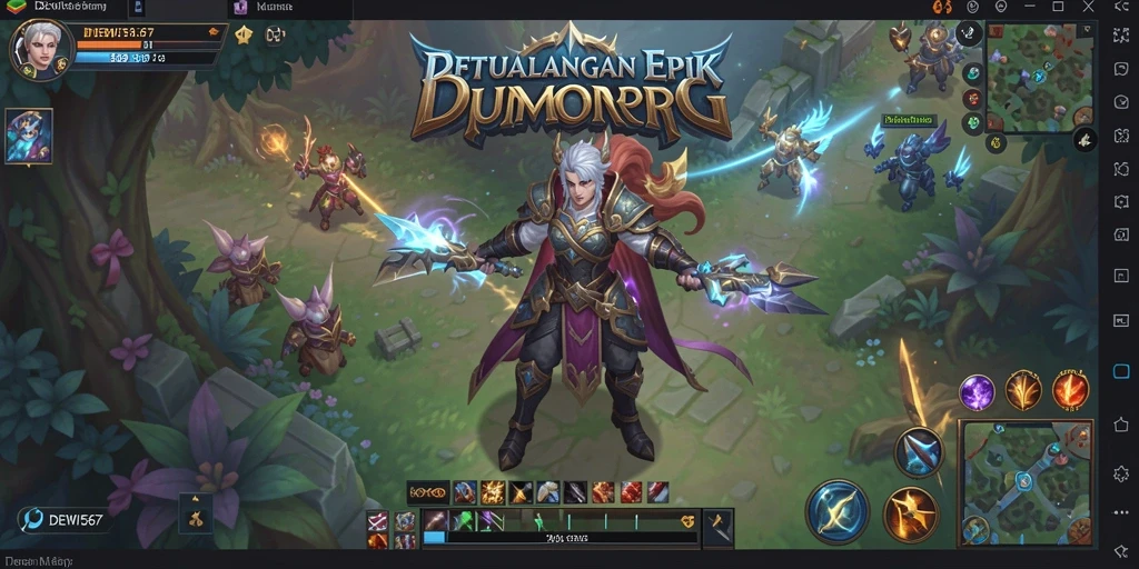 Screenshot gameplay DEWI567 menampilkan pertarungan epik dan eksplorasi dunia.
