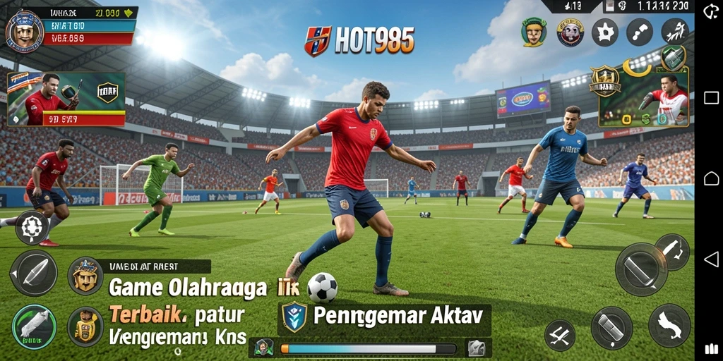 Screenshot HOT985 menampilkan pertandingan seru dengan pemain beraksi.