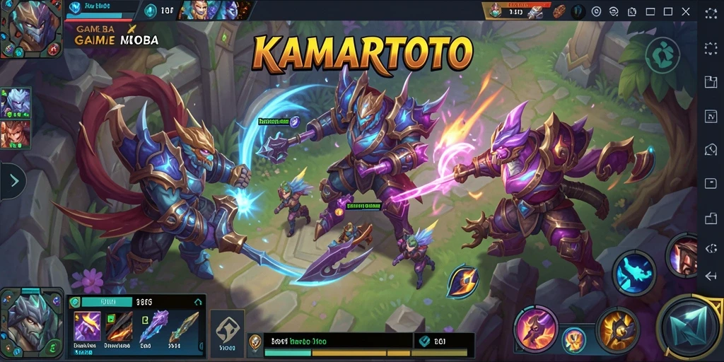 Tampilan seru gameplay KAMARTOTO di arena MOBA.