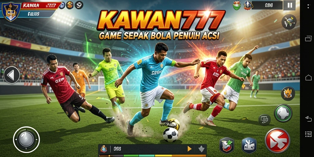 Screenshot gameplay KAWAN777 yang menyajikan aksi sepak bola seru.