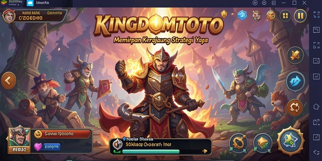 Tangkapan layar gameplay KINGDOMTOTO menampilkan pertempuran antar kerajaan yang mendebarkan.