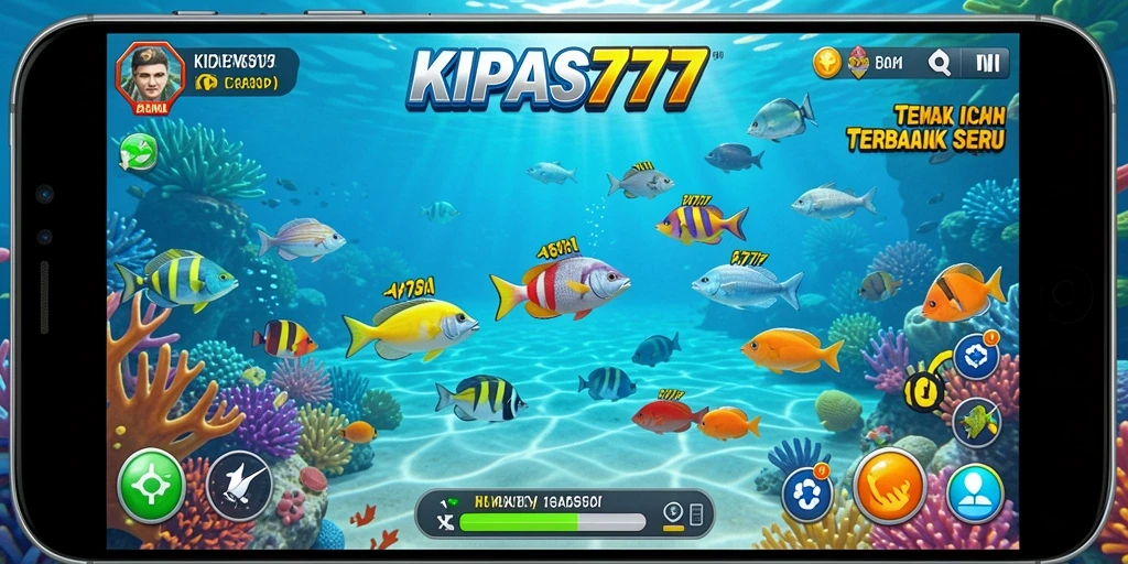 Gameplay seru KIPAS777 saat menembak ikan di laut.