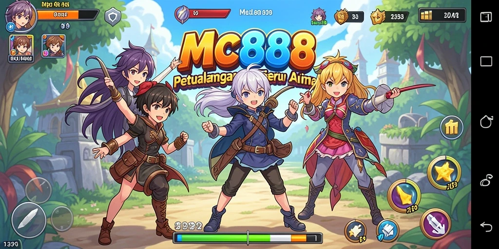 Tampilan gameplay memukau dari MC888 dengan karakter anime.