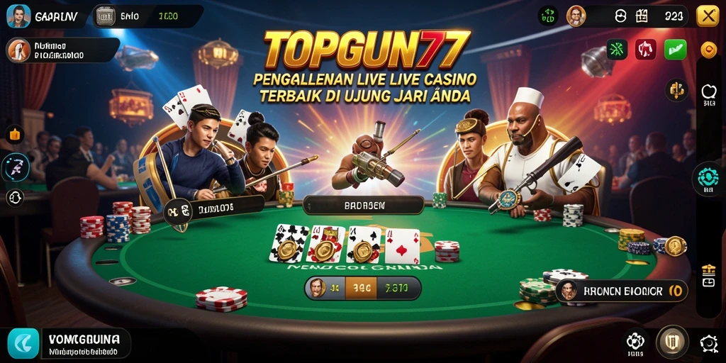Screenshot gameplay Live Casino yang menarik dan interaktif di TOPGUN77.